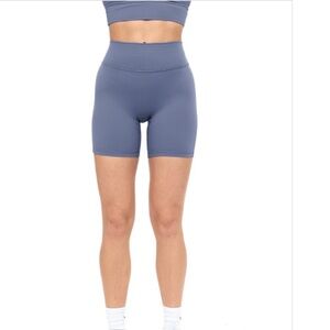 Women's Blue High-Waisted Shorts